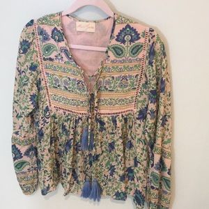 Miss June boho 100% cotton tunic L